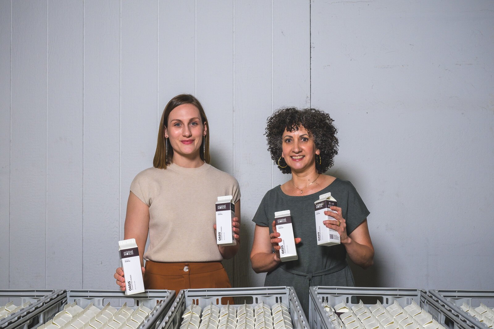 Dawn Marentay and Rachel Blistein at Ouila's facilities in Whitmore Lake.