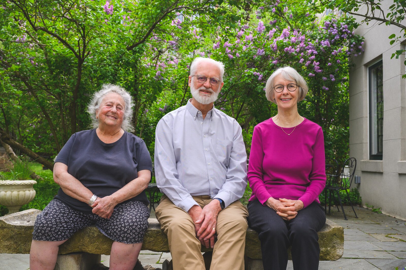 Susan Wineberg, Norm Taylor, and Joann Green at the Robert S. Wilson House in Ann Arbor.