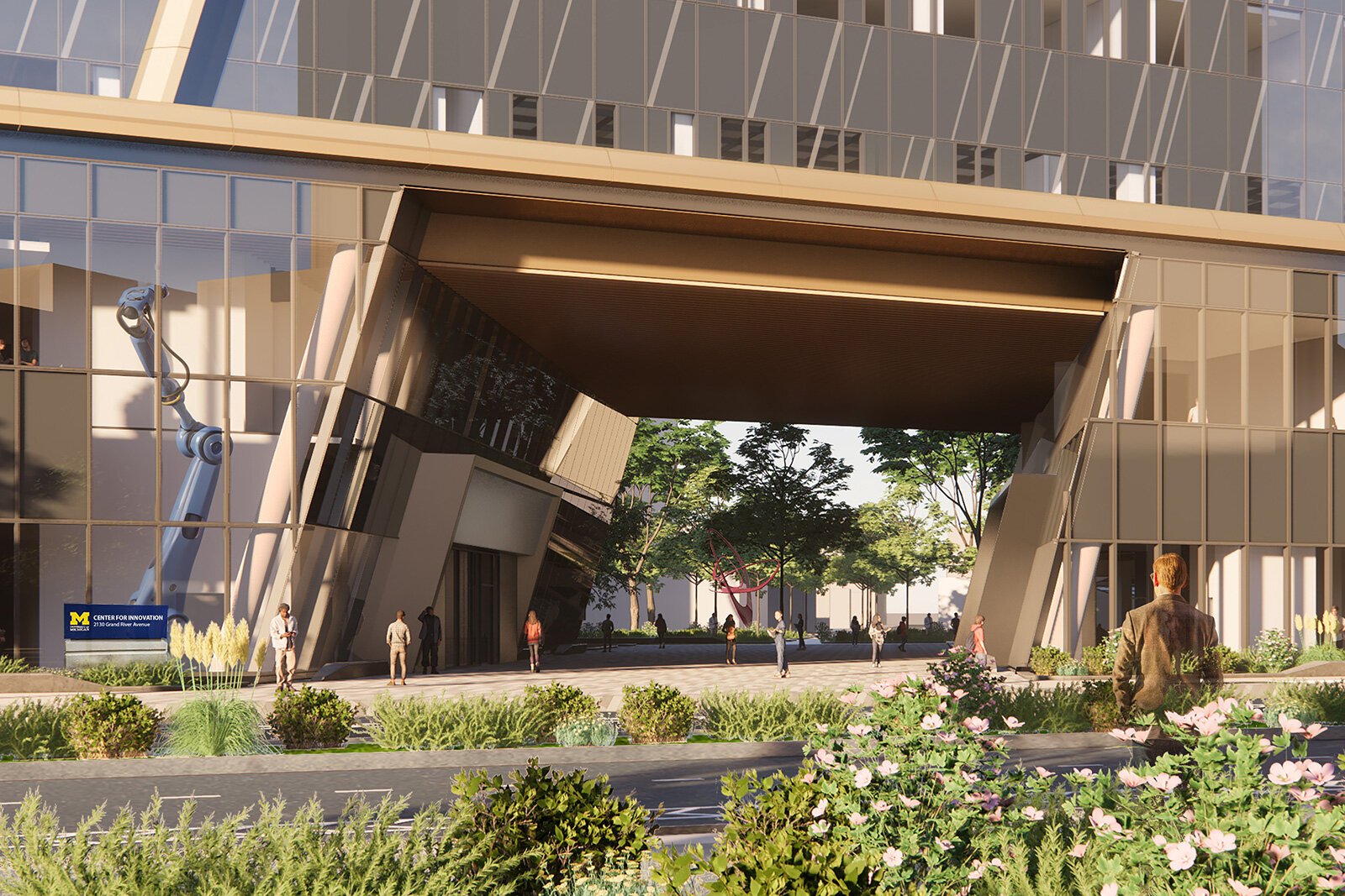 A rendering of the future University of Michigan Center for Innovation.