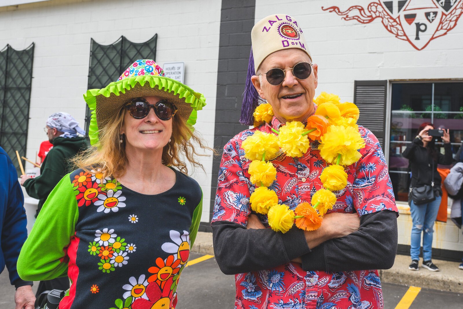 Nina O'Connor (L) at FestiFools 2024.