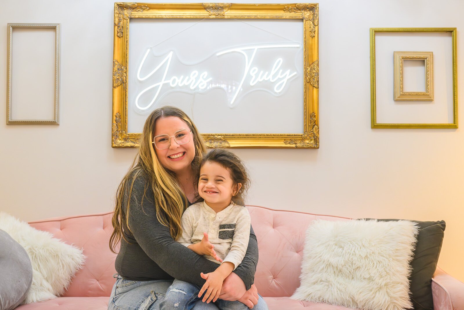 Elise Post with her son Andre at Yours Truly Events and Novelties.