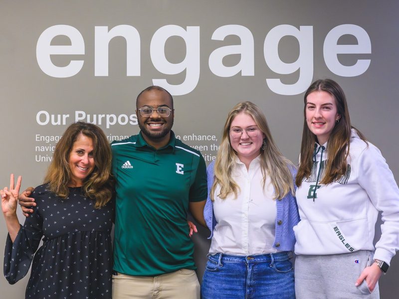 Decky Alexander, Lamarr Mitchell, Maggie Whittemore, and Meagan Raupp at the Engage @ EMU offices.