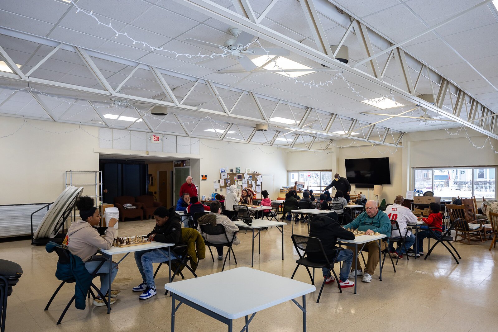 An intergenerational chess event at the Ypsilanti Senior Center.