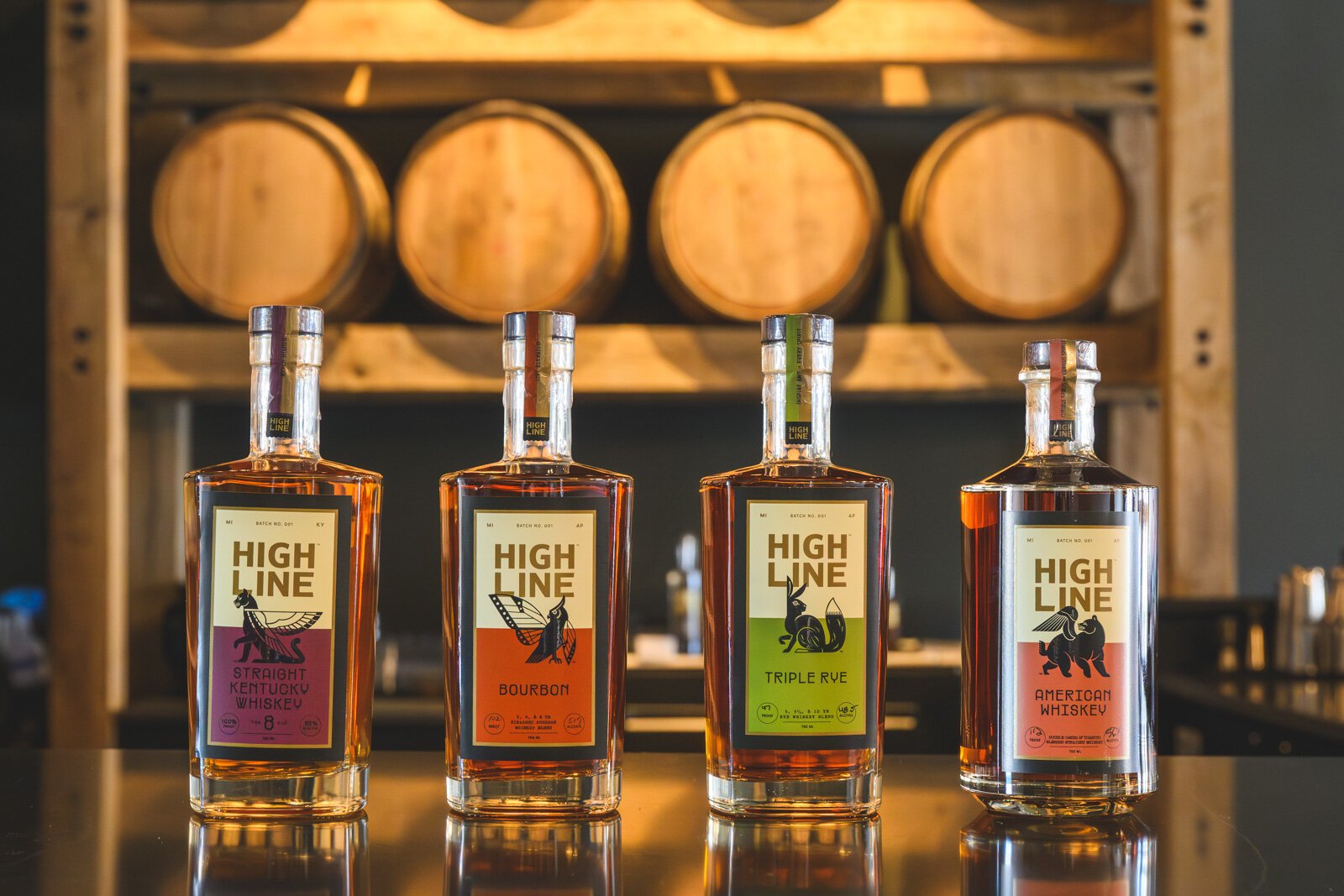 Highline Spirits' whiskeys.