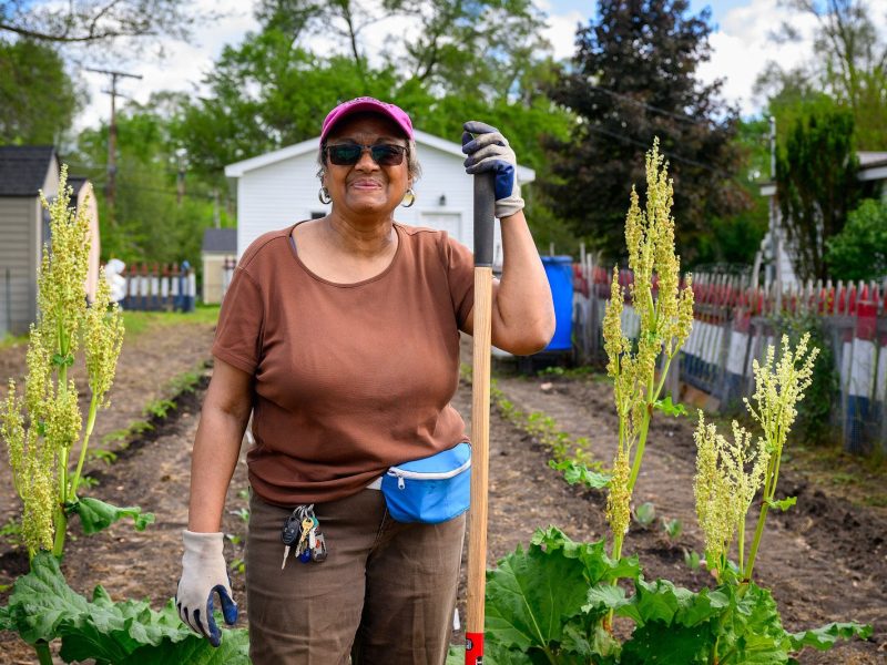 Linda Mealing at the NWWNA Community Garden.