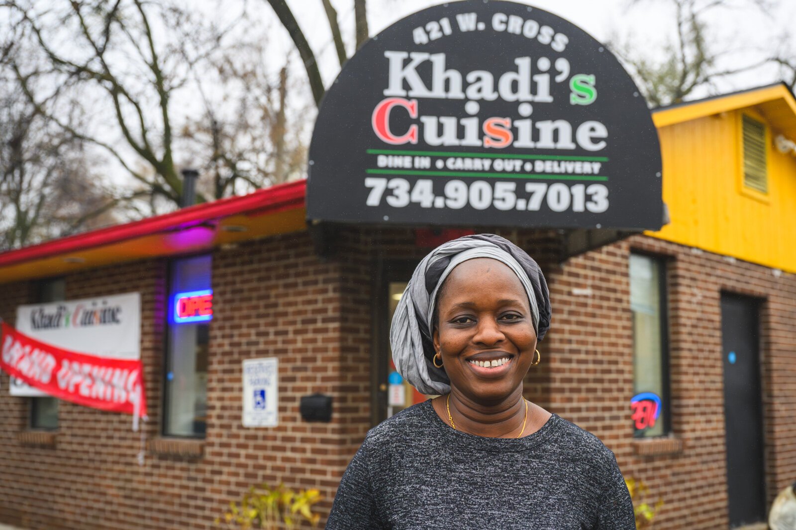 Khadi Faye outside of Khadi's Cuisine.