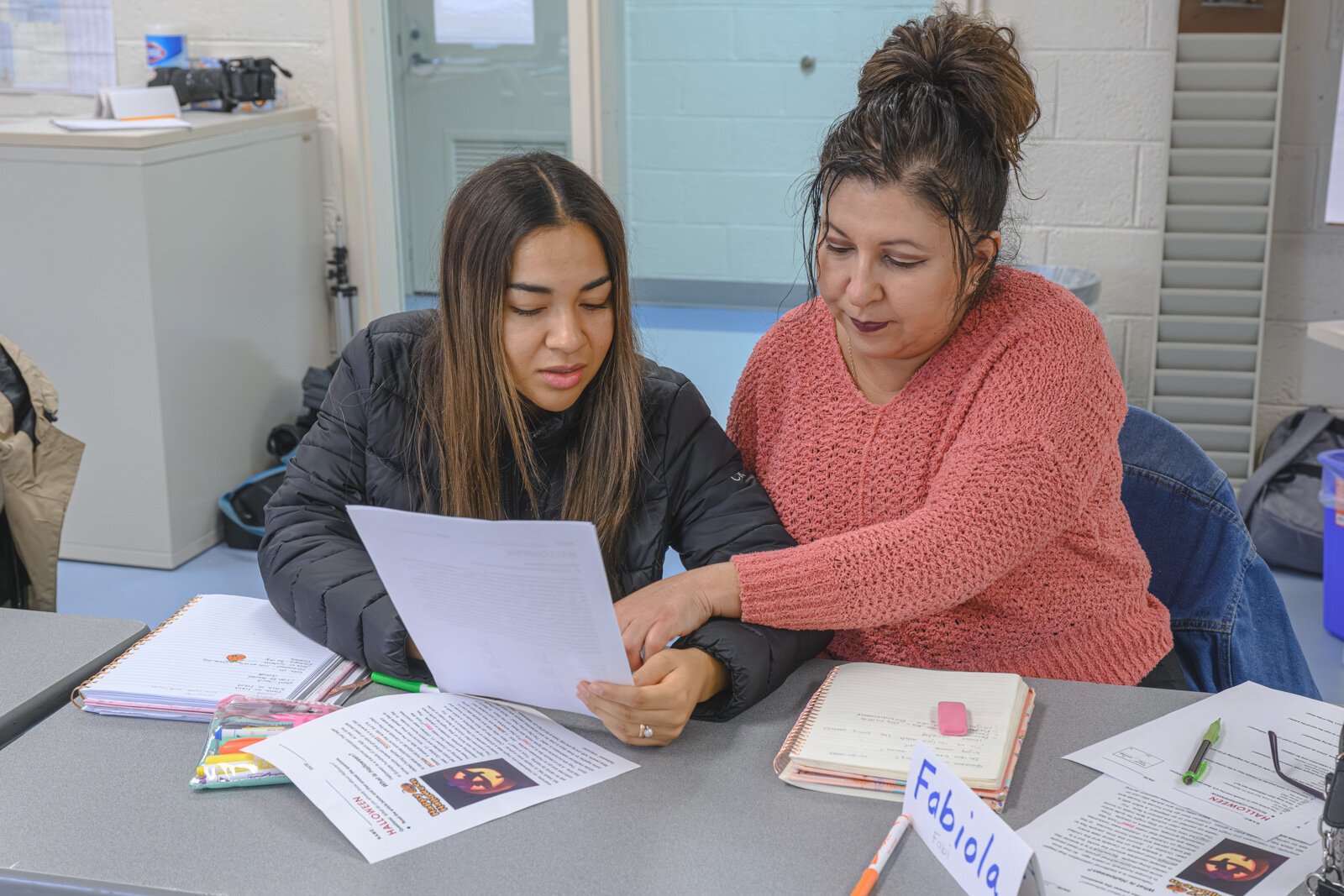 Lisa Gruich's Adult Transitions ESL class at Ypsilanti Township Community Center