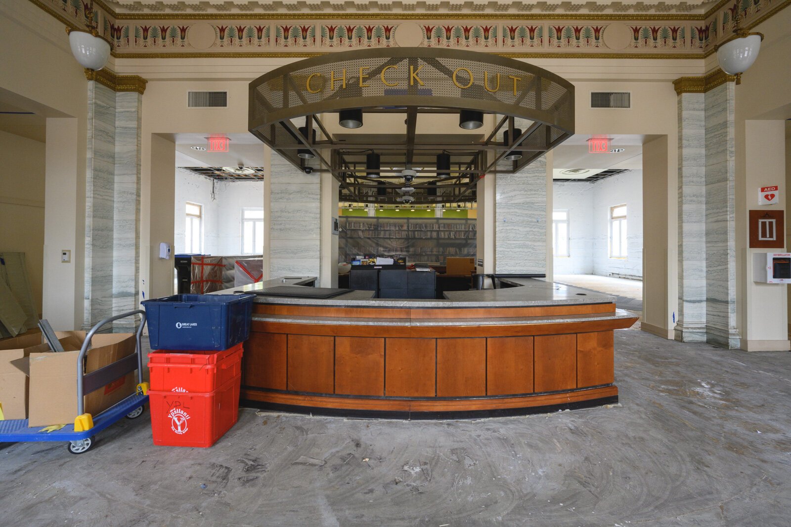 The ground floor of the YDL Michigan Avenue branch during remediation.