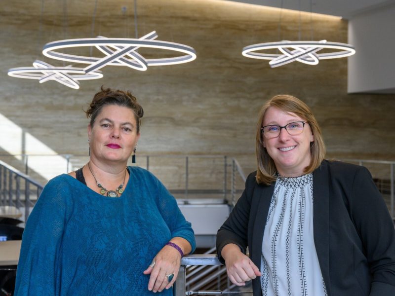 Beth Currans and Meghan Lechner of EMU's College In Prison program.