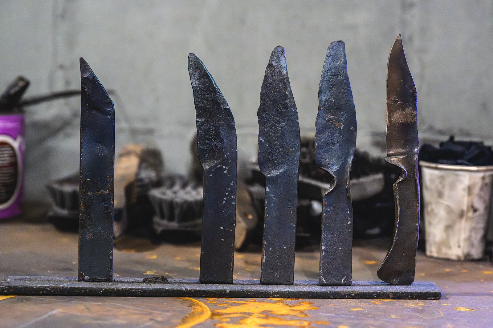 The blacksmithing studio at the Michigan Folk School.