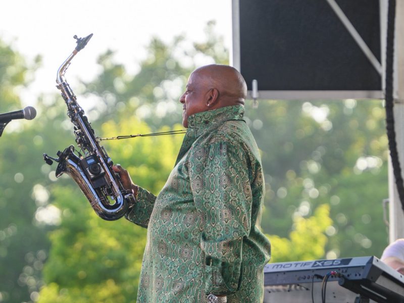 Gerald Albright performing at the John E. Lawrence Summer Jazz series.