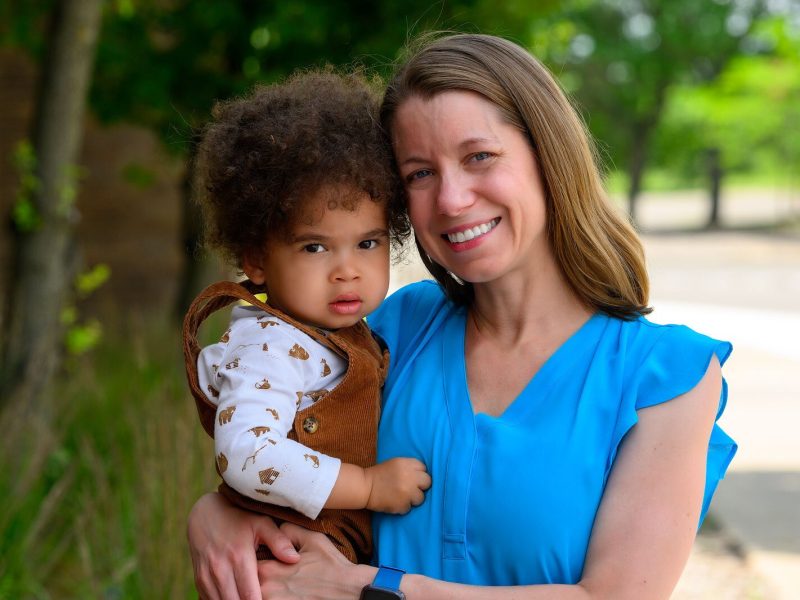 Jennifer Colwell and her son Miles.