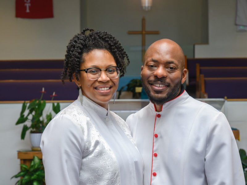 Reverends Teleah and Donald Phillips at Brown Chapel AME Church in Ypsilanti.
