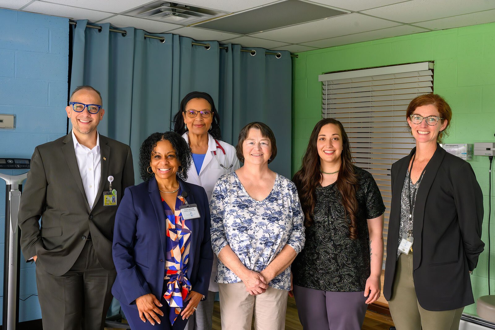 Charlie Yingling,  Tracey Williams, Patricia Tillman-Meakins, Michelle Pardee, Emilie Hock, and Becca Fleming at Packard Health West Willow.