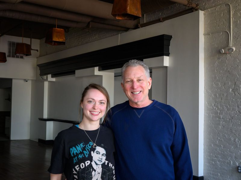 Kaili Dence and Randy Dence in the future location of Whitepine Studios.