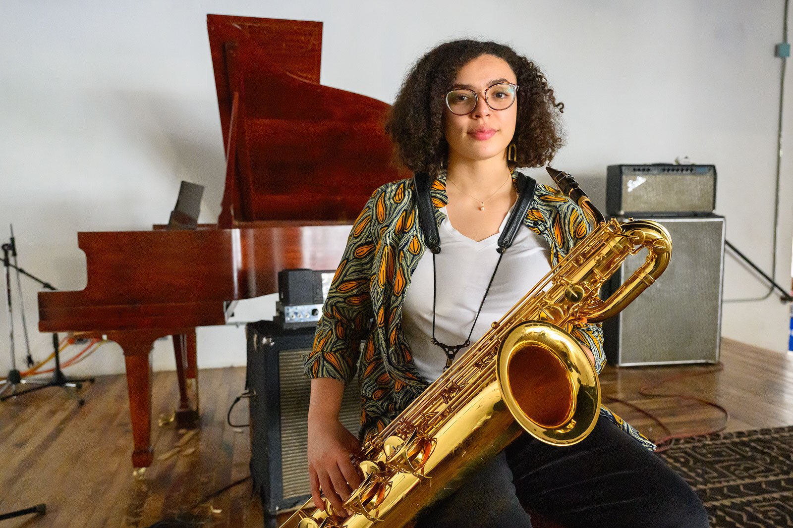 Baritone saxophonist Kaleigh Wilder.