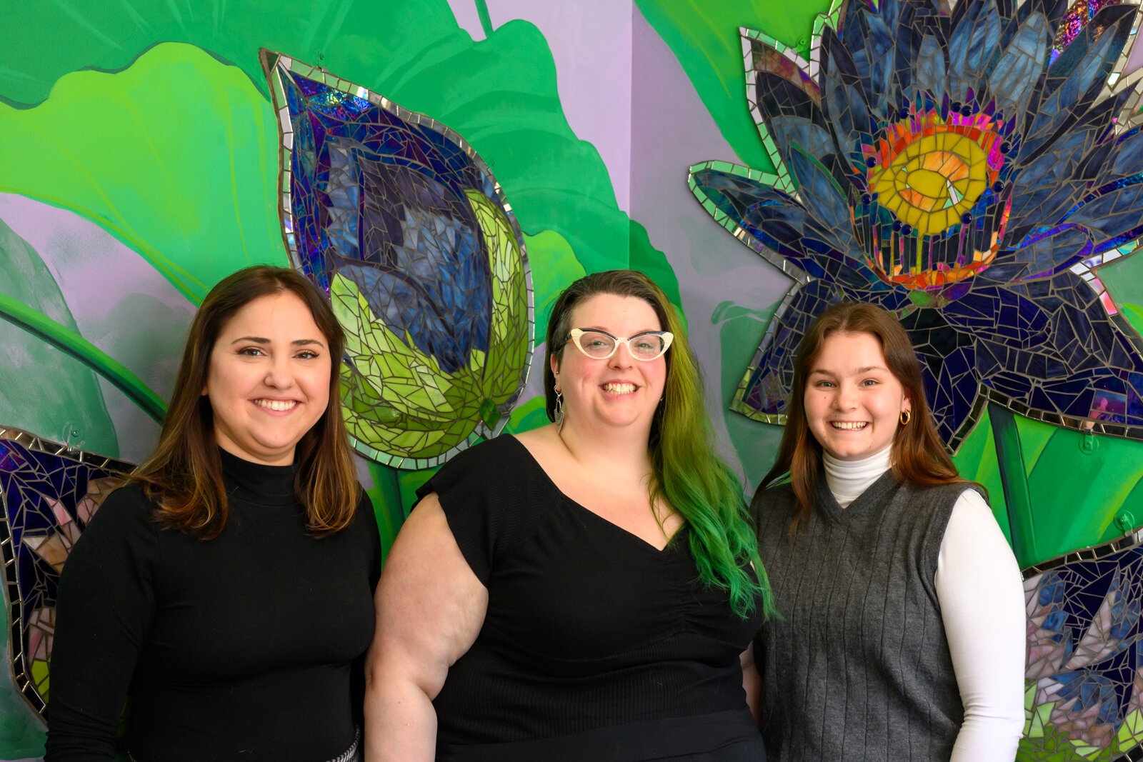 DNP Student Emily Brandt, Behavioral Health Manager Jennifer Schwartz, and Health Educator Riley Annear at Corner Health Center.