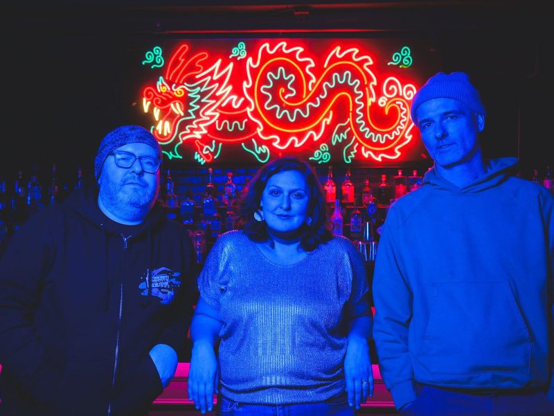 The Midlife Nightlife crew: Aaron Batzdorfer, Onna Solomon, and Chad Pratt at Lo-Fi.