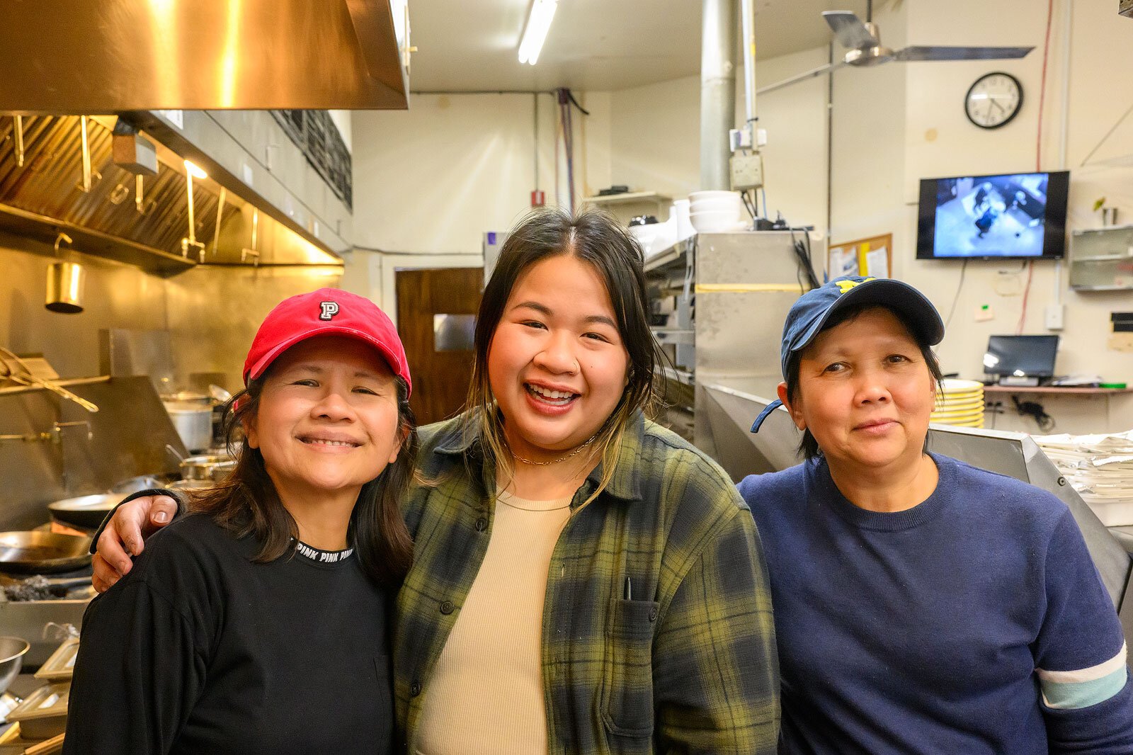 Basil Babe owner Haluthai Inhmathong, center, with her mother Vasana, left, and her aunt Somsri, right.