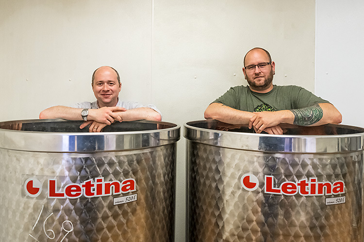 Maniacal Mead Co. co-founders Patrick Echlin and Jeff Fraser in their production facility.