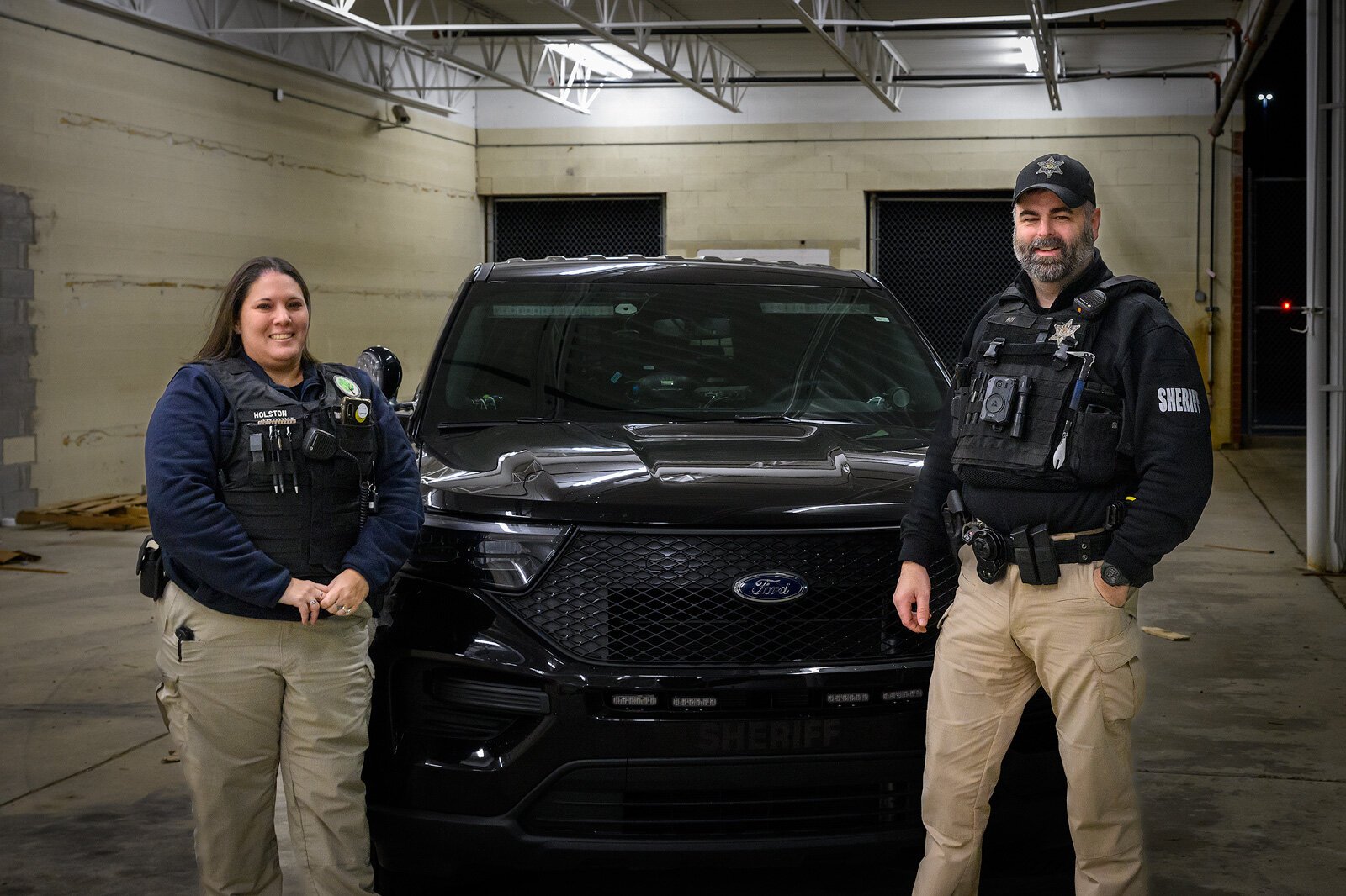 Christine Holston and Deputy James Roy on the night shift along Washtenaw Avenue.