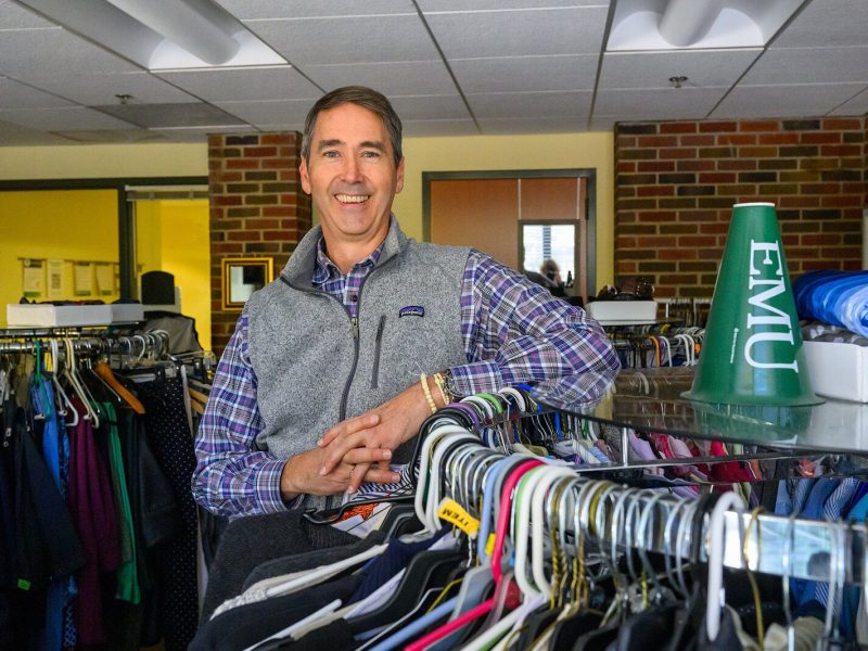 EMU Senior Corporate Relations Manager John Carlson at the Career Closet.