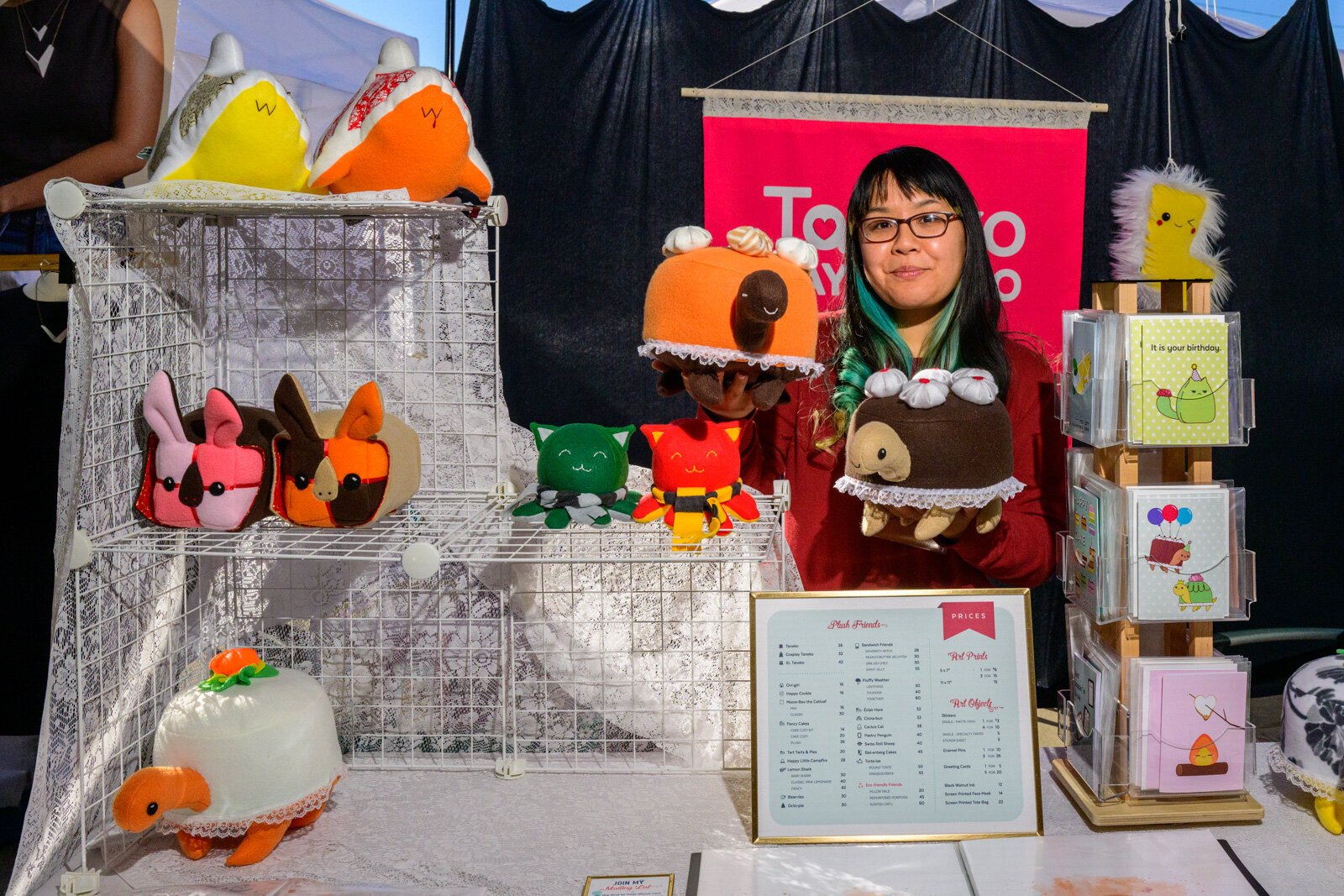 Sophia Adalaine Zhou at her Taneko Says Hello booth at DIYpsi.