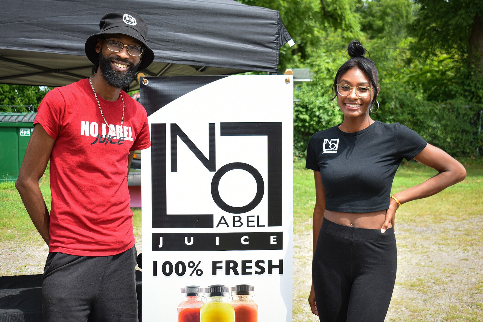 Brandon Frye and Nashia Weems of No Label Juice.
