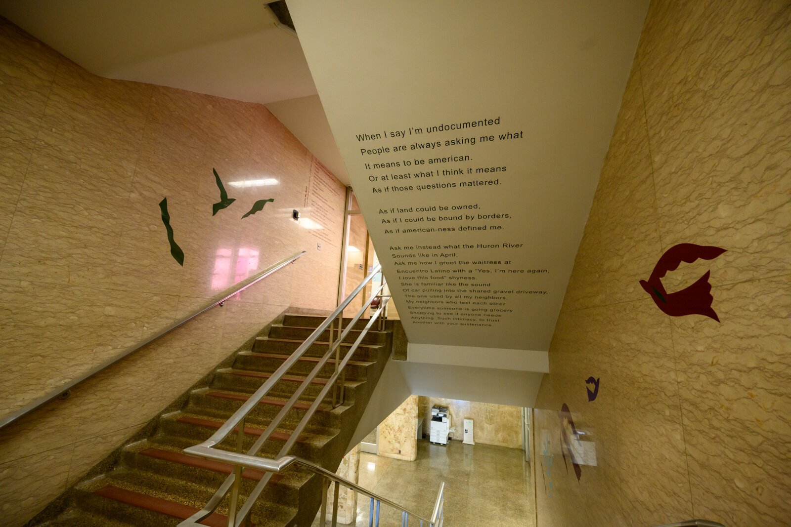 The RE:CLAIM Project exhibit being installed at the Washtenaw County Courthouse.