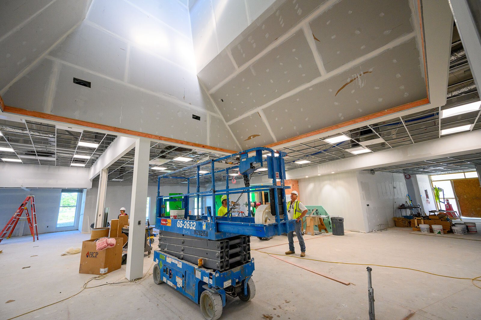 The Ypsilanti District Library's new branch in Superior Township under construction.