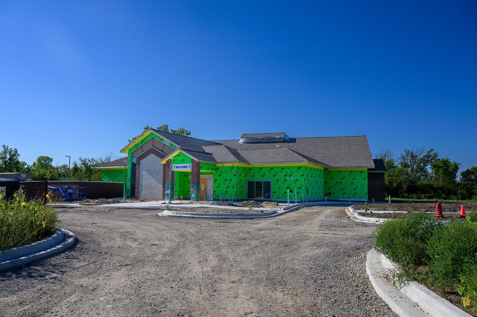 The Ypsilanti District Library's new branch in Superior Township under construction.