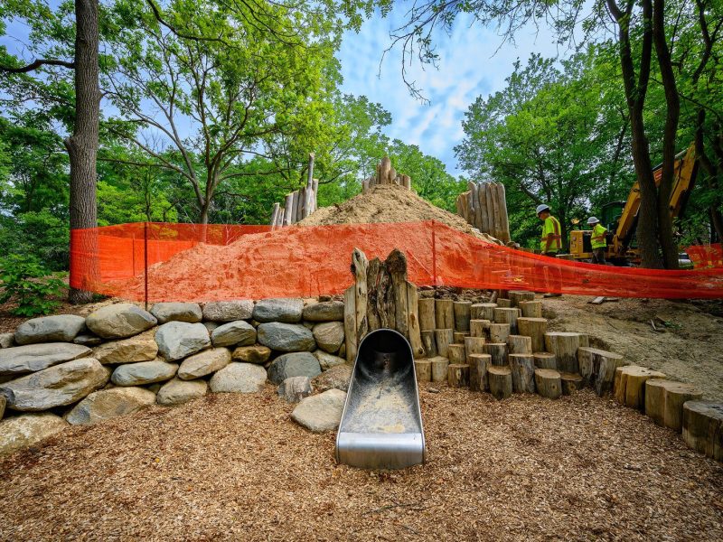The LSNC Nature Playscape under construction.