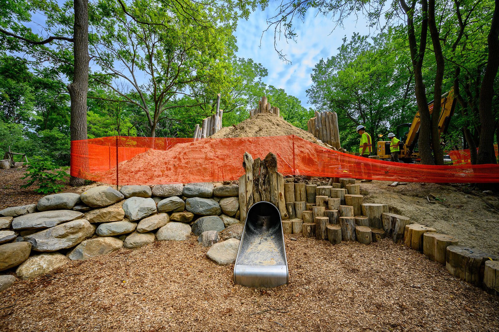 The LSNC Nature Playscape under construction.