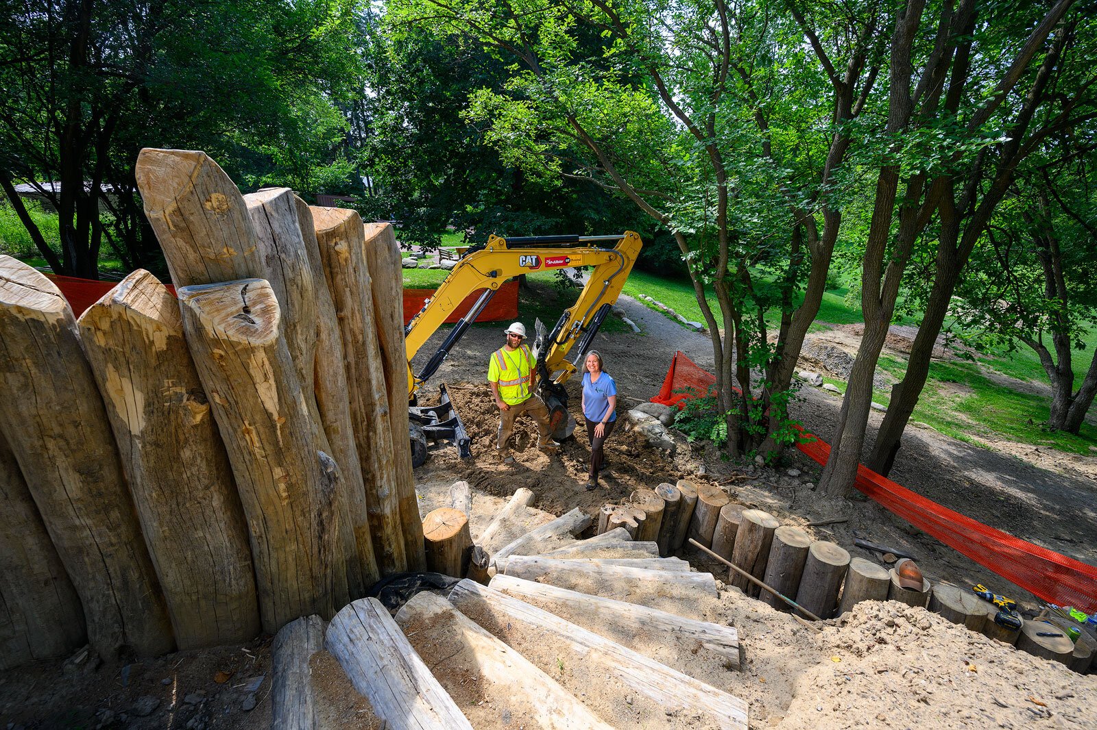 Michigan Recreational Construction's Mark Carscadden and LSNC executive director Susan Westhoff.