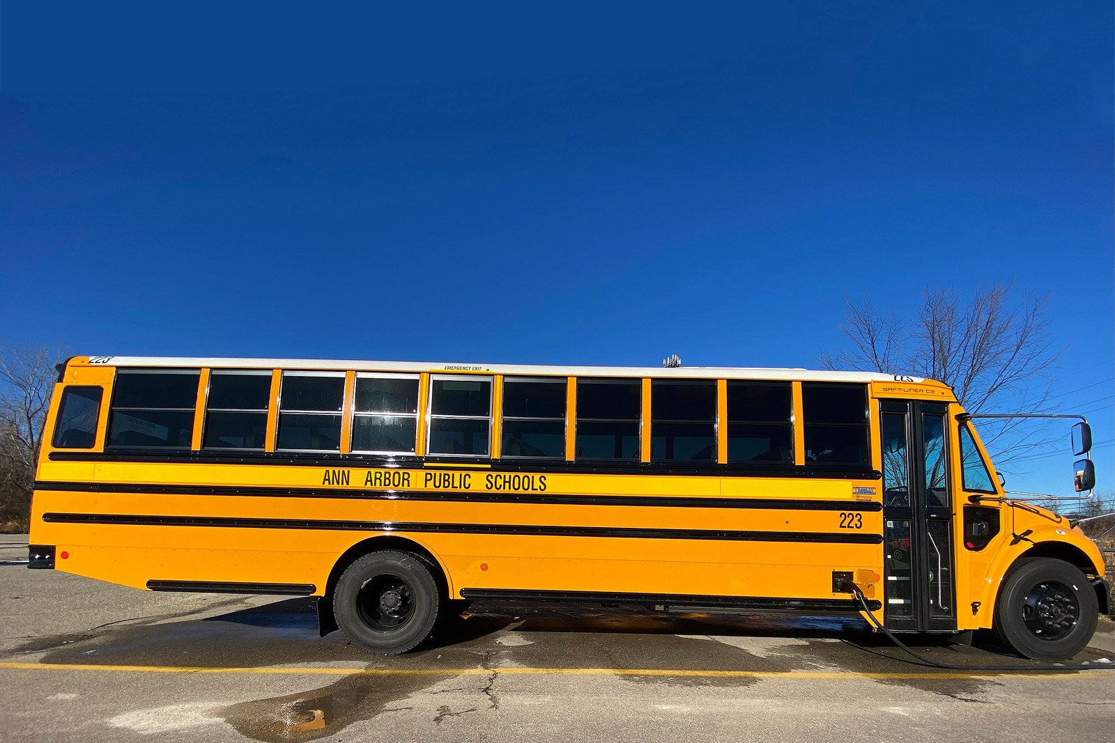An Ann Arbor Public Schools fully electric bus.