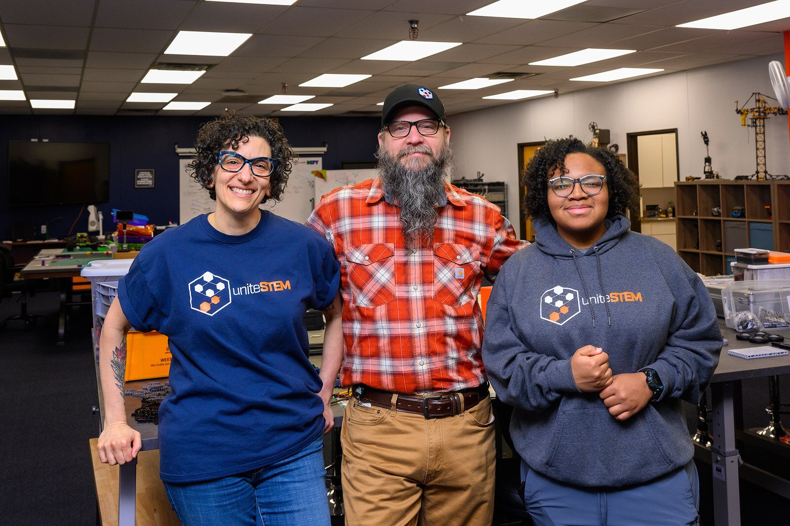 UniteSTEM staff Andrea Pisani, Frank Norton, and Janae Spears.