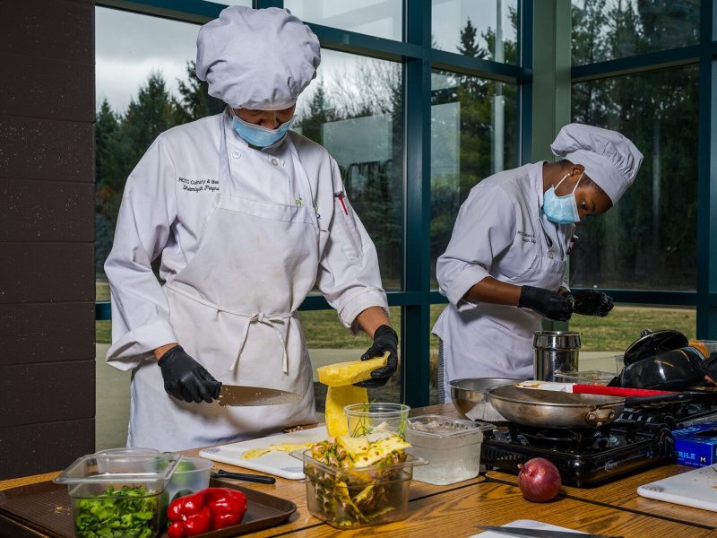 Ypsilanti Community High School students at the RCTC culinary arts program.