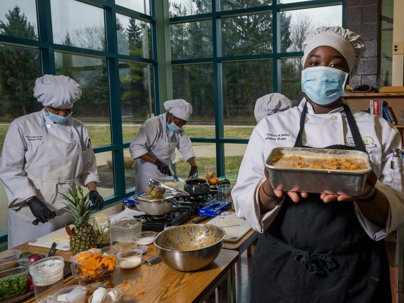 Student Kadiatou Kaba at the RCTC culinary arts program.