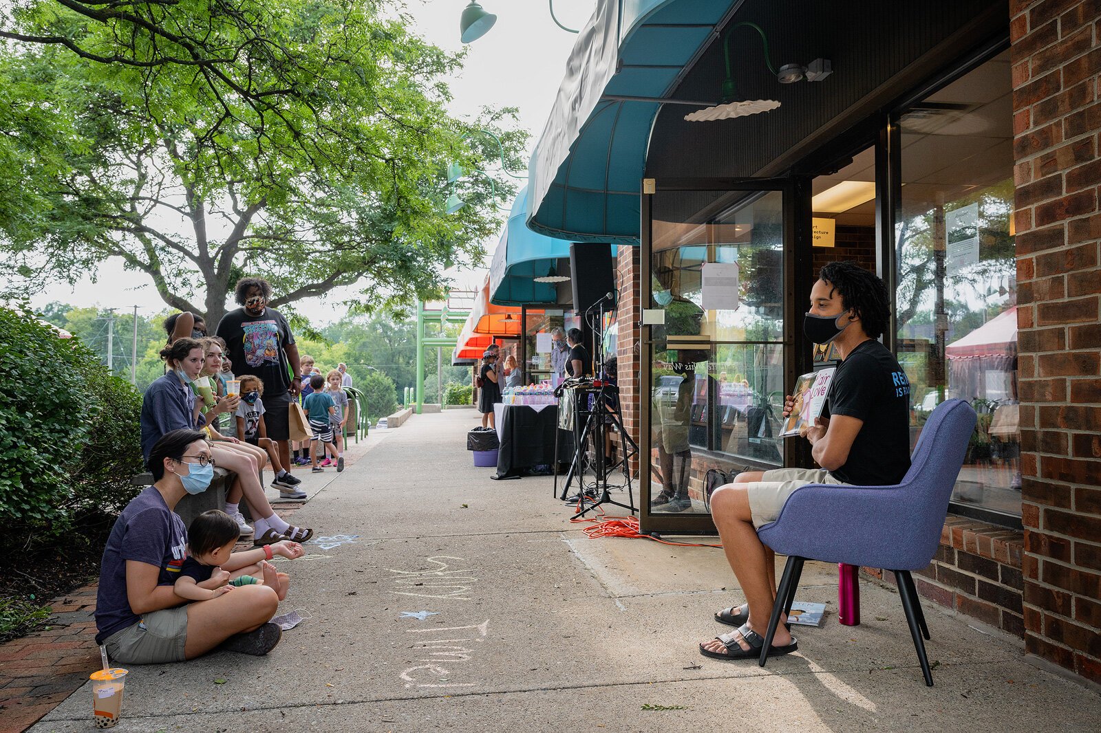 Will Jones III at a Black Men Read event at Booksweet.