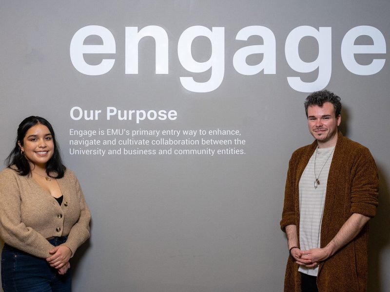 Engage@EMU's Denise Jimenez and Tyler Calhoun.