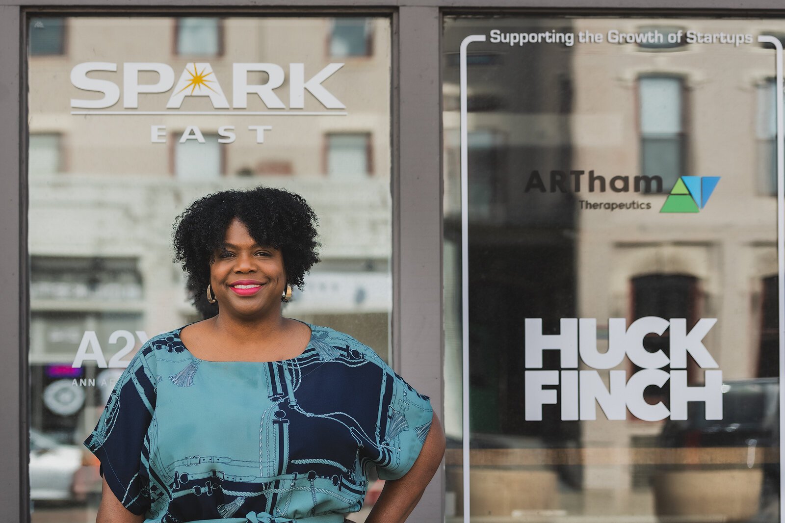 Brandhrt Evolution principal partner Ylondia Portis at SPARK East in Ypsilanti.