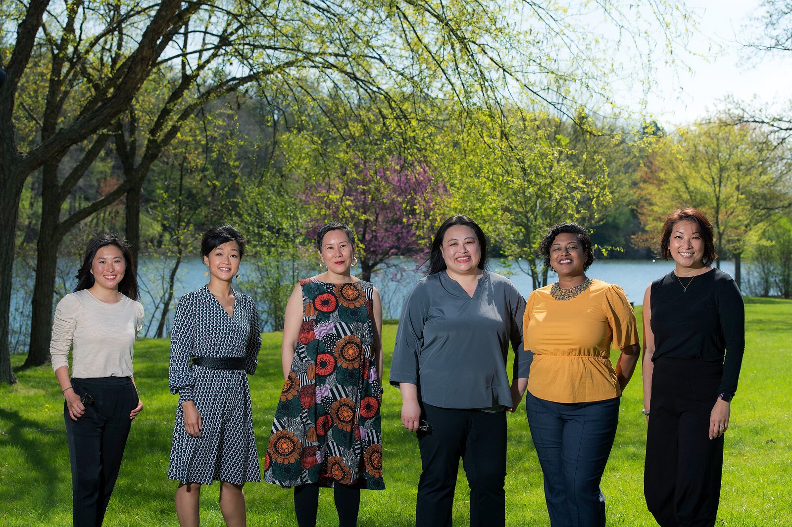 Trista Van Tine, Nhu Do, Linette Lao, Linh Song, Praveena Ramaswami, and Yen Azzaro meet at Gallup Park.