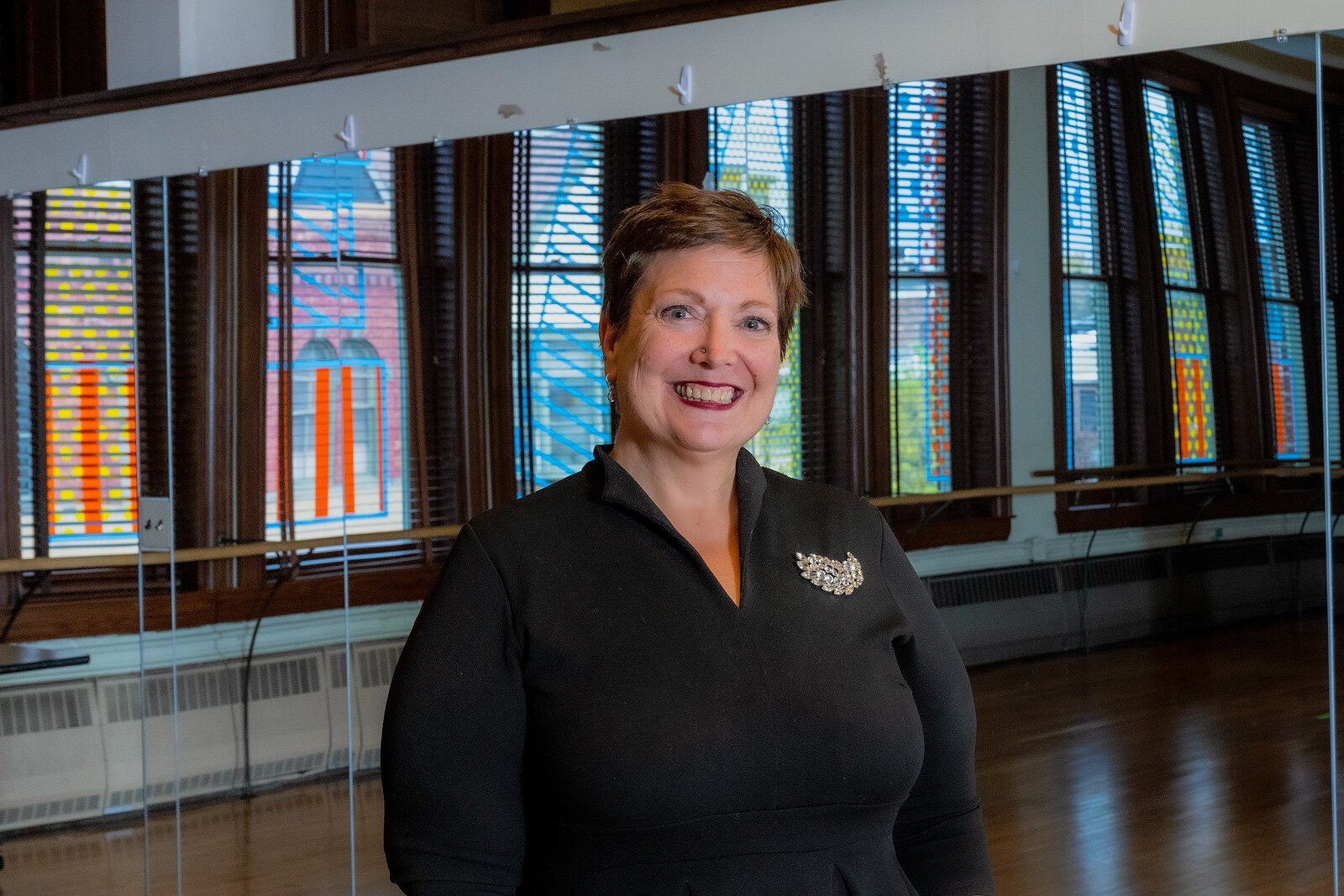 RAC Executive Director Amy Fracker in the RAC dance studio.