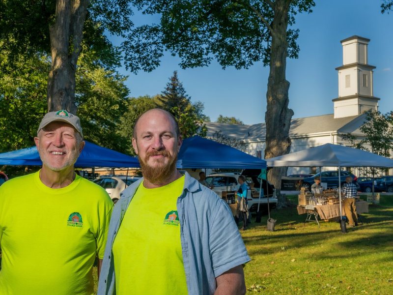 Tom Freeman and Jason Gold at the Dixboro Farmers' Market.