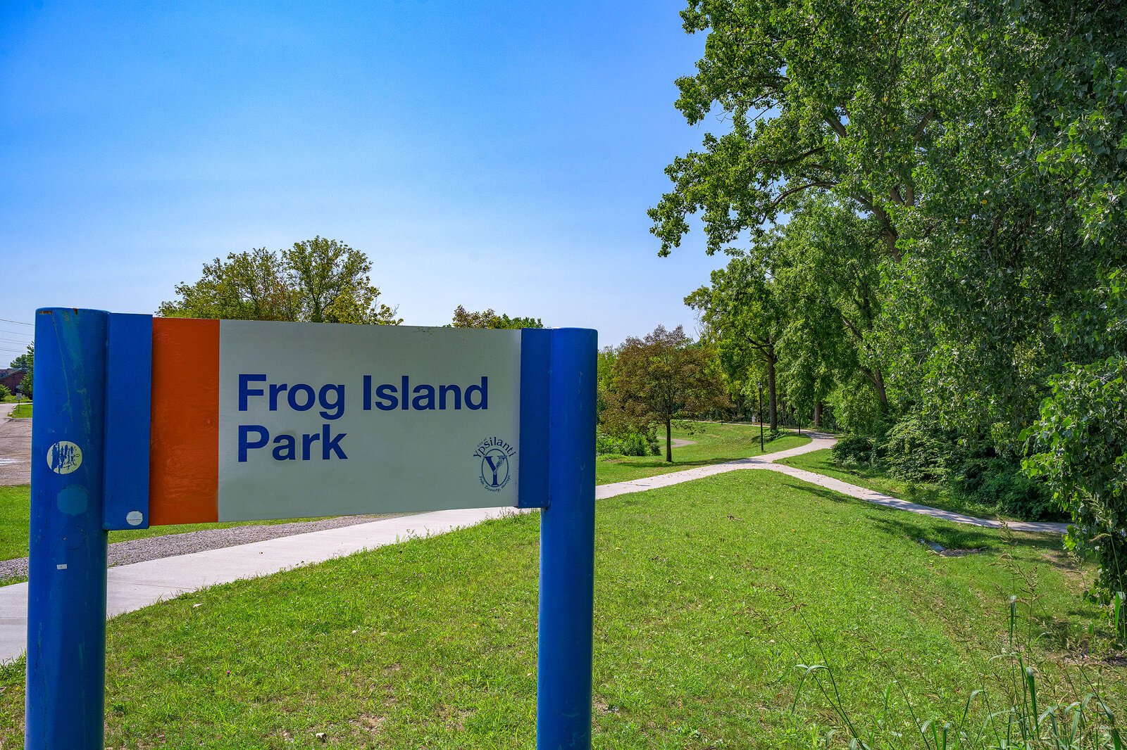 The improved B2B trail at Frog Island Park in Ypsilanti.