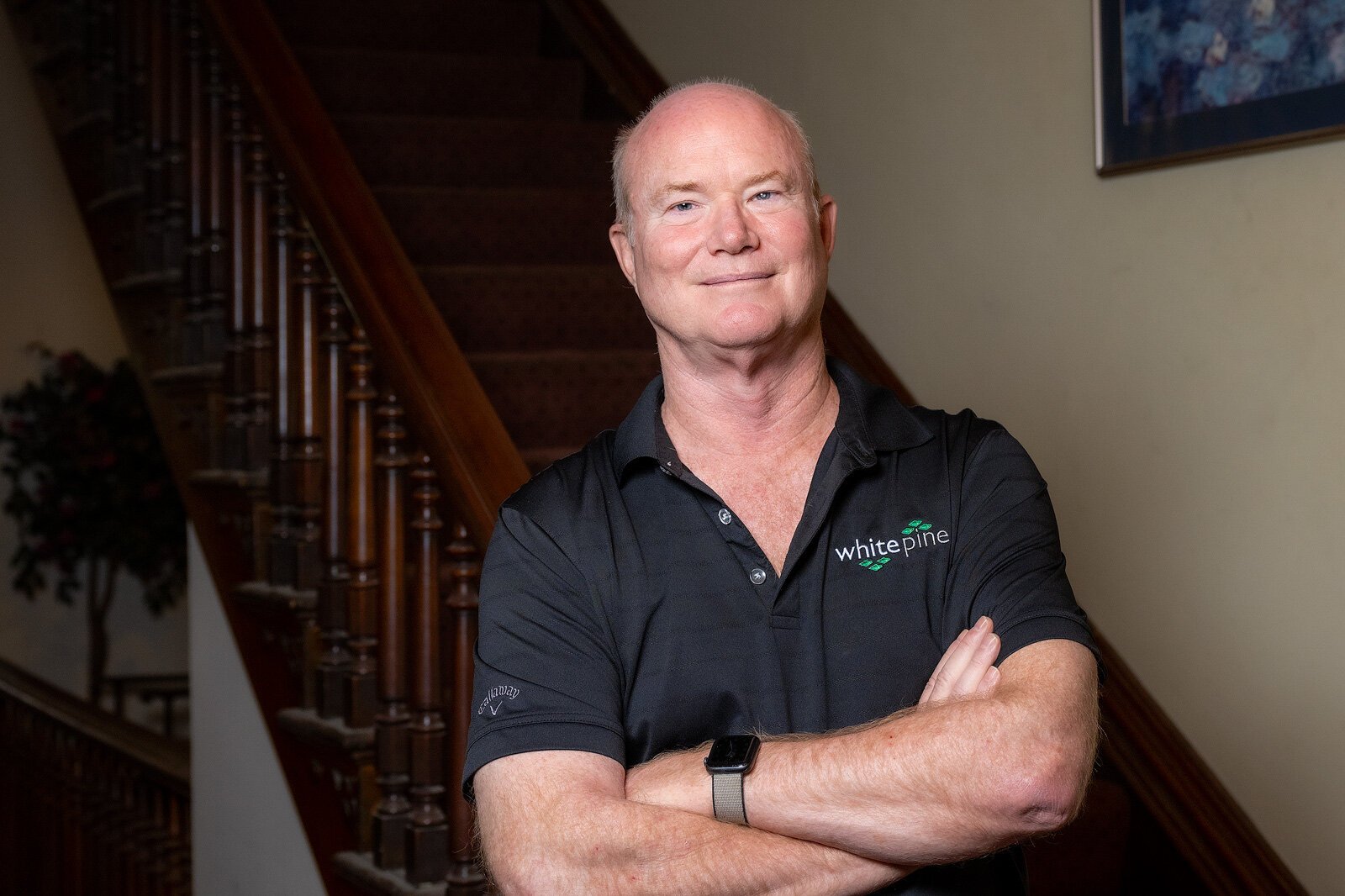 White Pine Technologies co-founder Robert Smith in the company's office in the former Ypsilanti City Hall building.