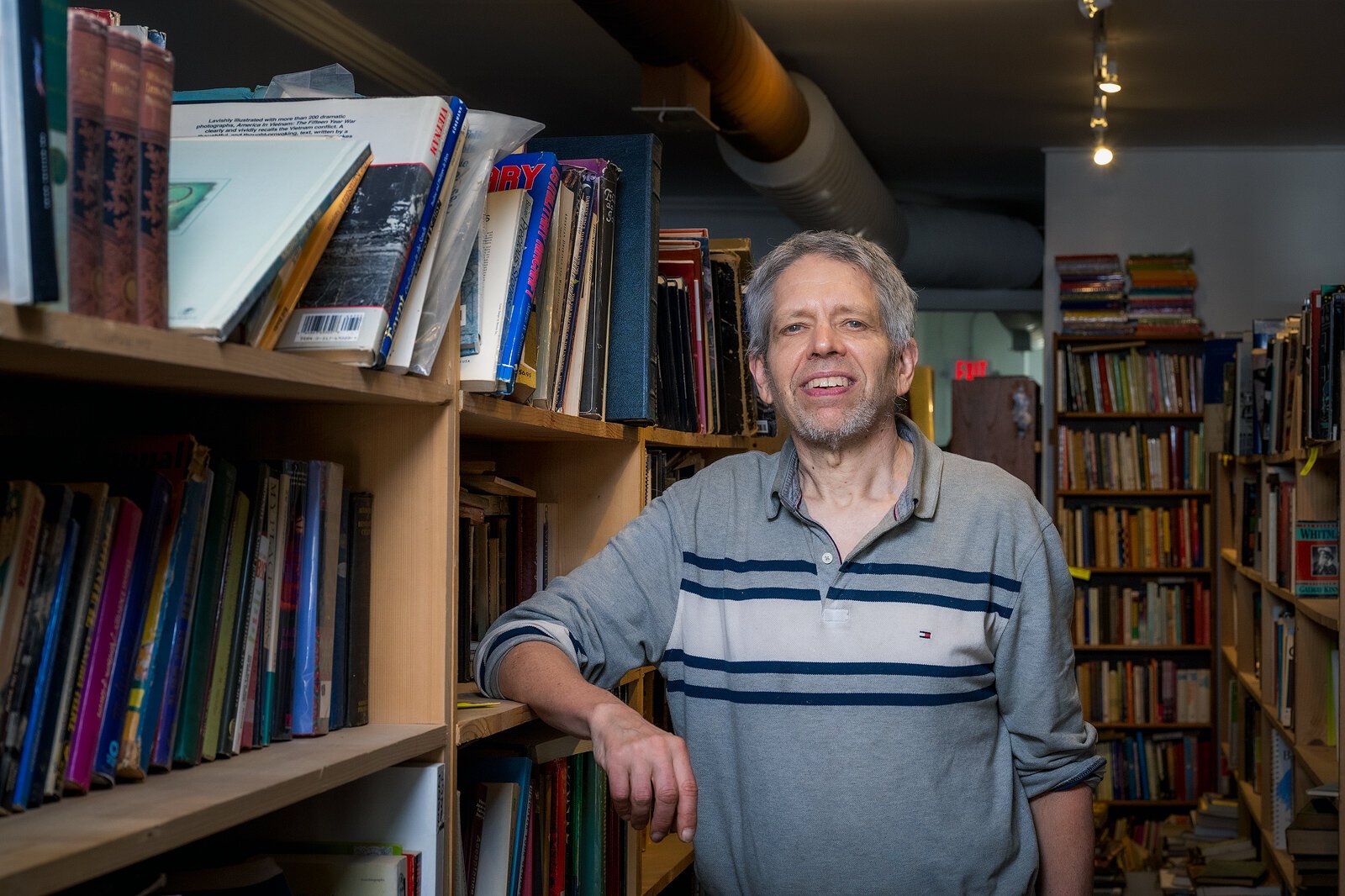Ed Koster at his soon to open downtown Ypsilanti bookstore.