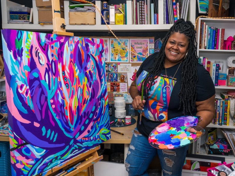 Sareka Smith at her home studio.