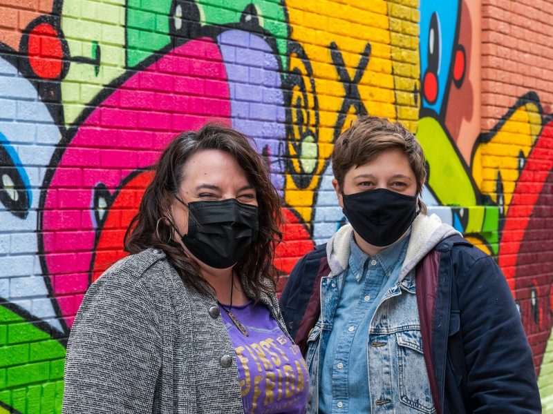 First Fridays program coordinator Mary Dettling and First Fridays co-founder Elize Jekabson.
