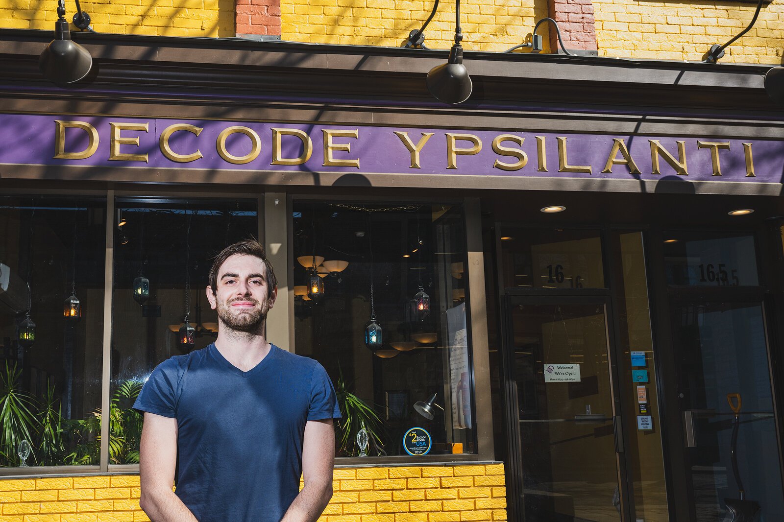 Decode Detroit co-founder Patton Doyle outside of Decode Ypsilanti.